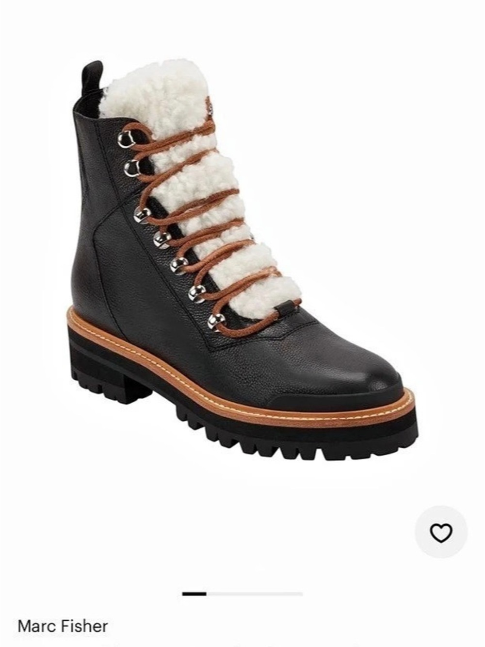 Marc Fisher Izzie Shearling Laced Boot